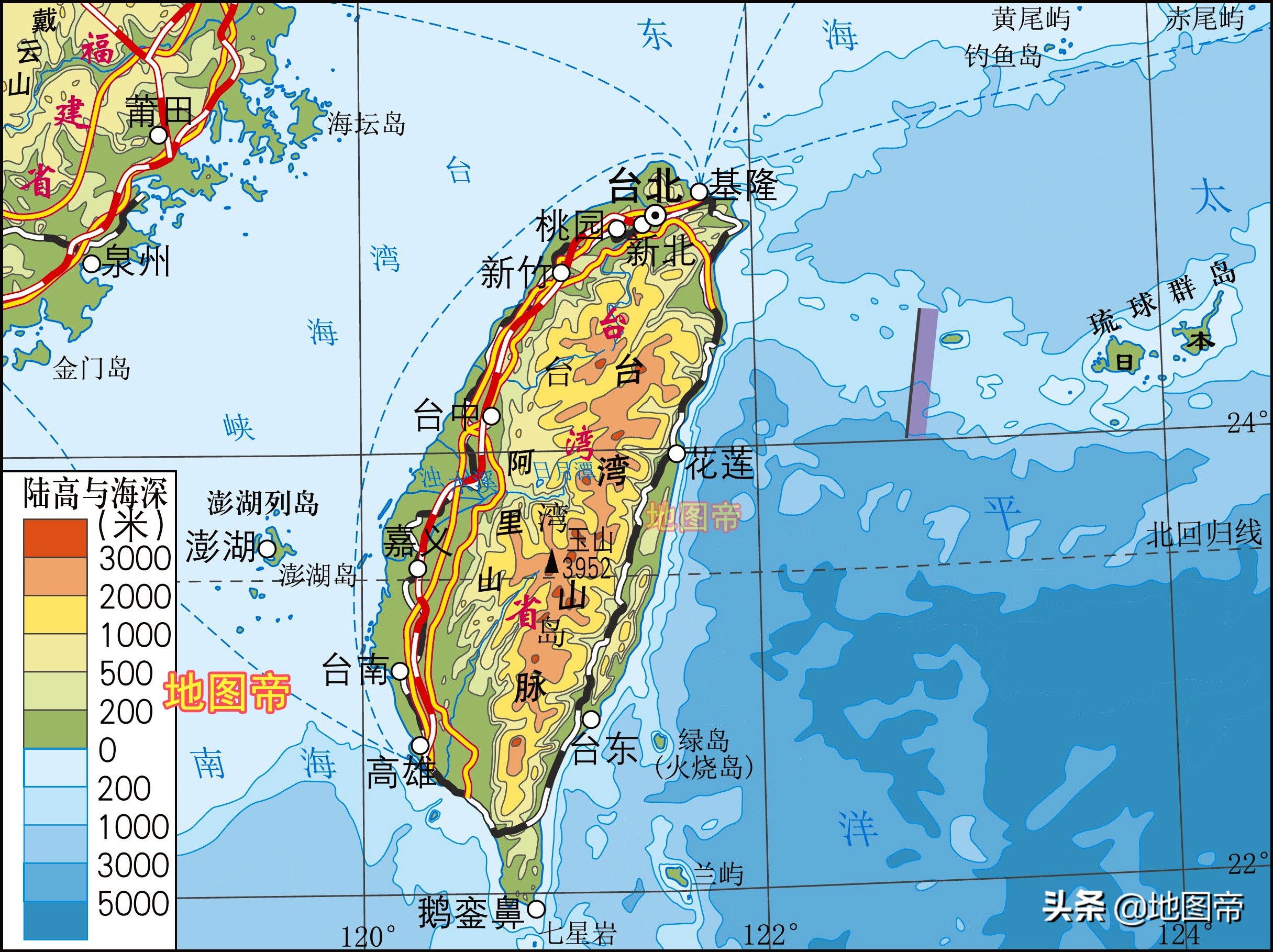 台湾岛高度,台湾岛位于低纬度吗
