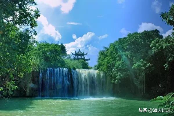 海南古银瀑布线路,海南兴隆情人瀑布