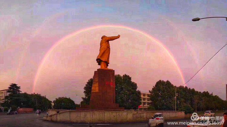 双彩虹映照下的绝美风景，洛阳奇特天象百年不遇