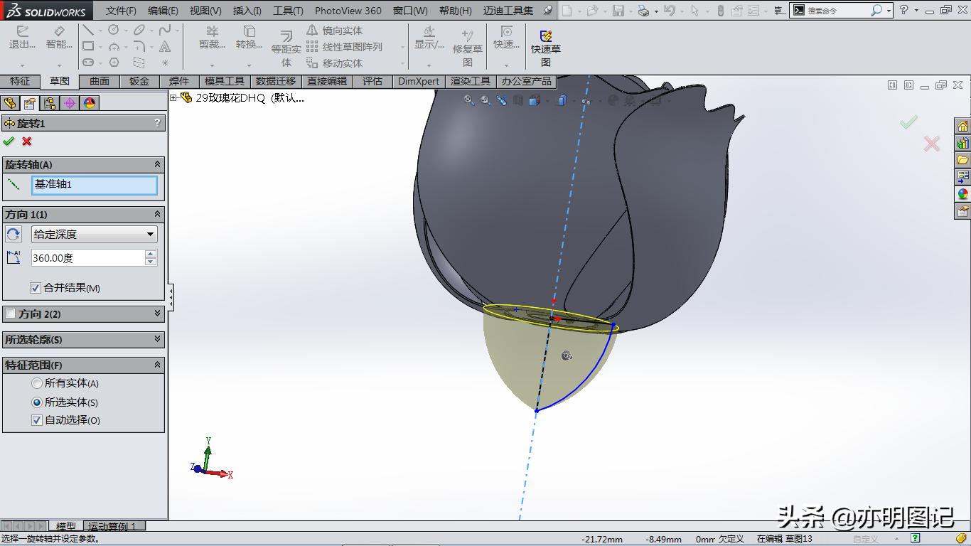 用solidworks画玫瑰花,solidworks怎么画玫瑰花