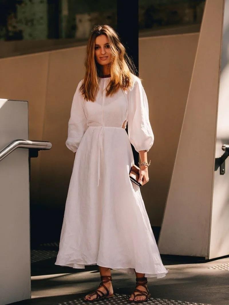 hanerjiav领褶皱碎花连衣裙,今年最流行高级感的碎花连衣裙