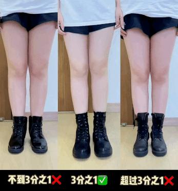 胖mm粗腿马丁靴冬季加绒羊羔绒,今年最火的中筒靴粗腿圆头马丁靴