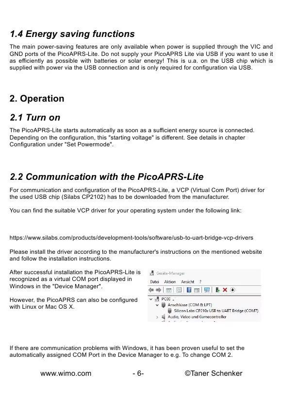 WiMoAPRS收发器模块｜温度和气压传感器、微型USB端口和状态LED