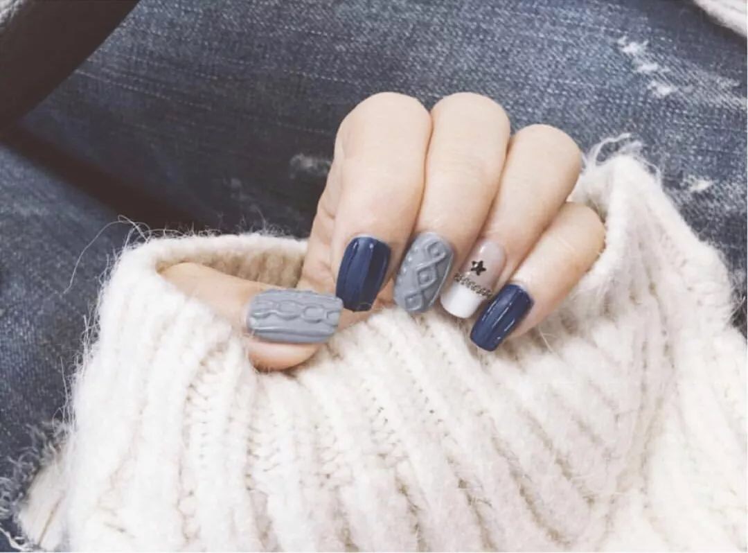 可爱又时髦的毛衣美甲教程，是时候给你的指尖换上“冬装”啦！