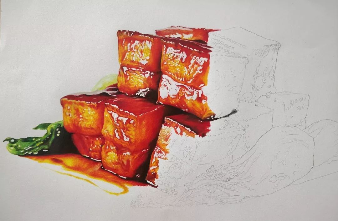 彩铅画美丽的山水画,彩铅画美人蝴蝶