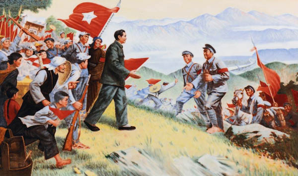 看两张有瑕疵的油画、照片，了解人民*队军**军旗的前生今世