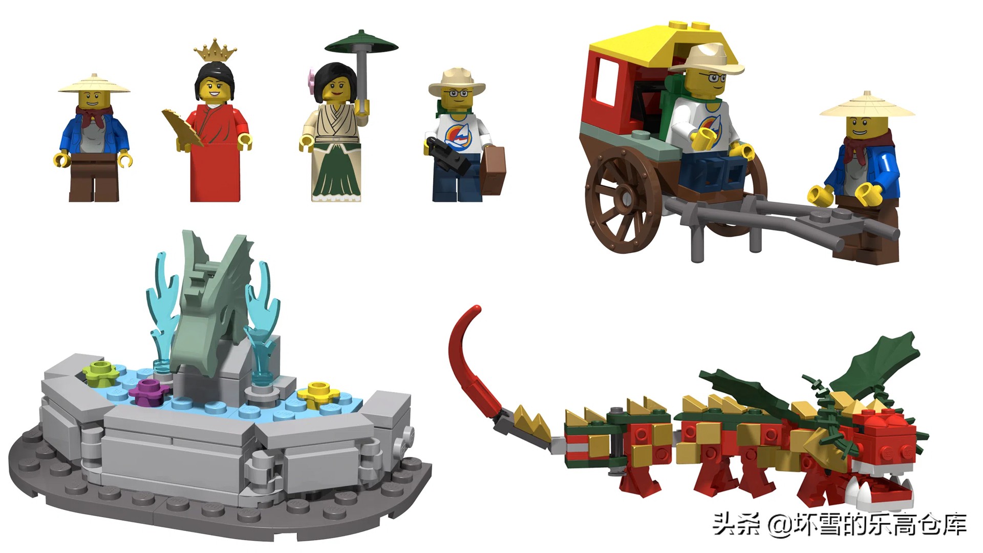 虎年乐高大颗粒春节主题作品,春节乐高积木