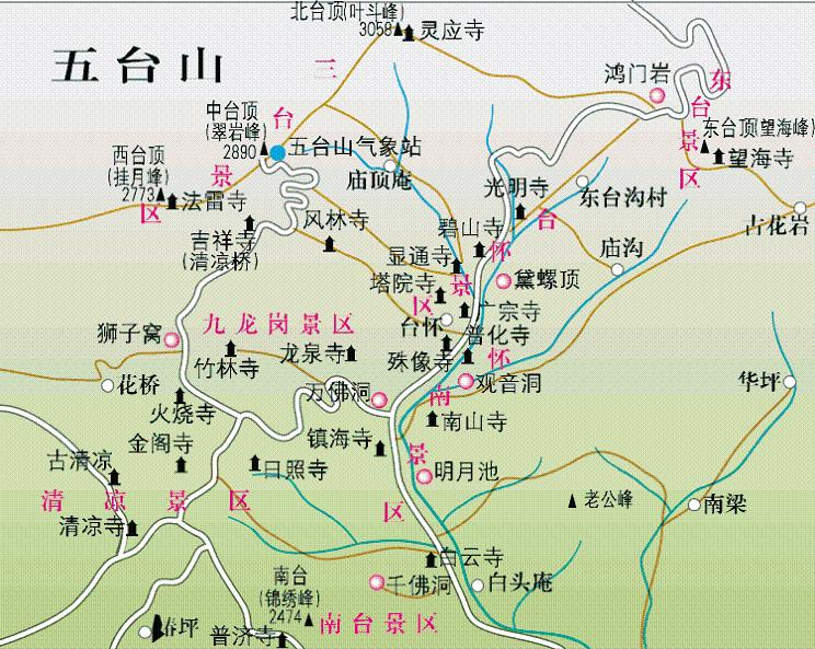 十大名胜古迹山西五台山,山西五台山风景秀丽建筑精巧