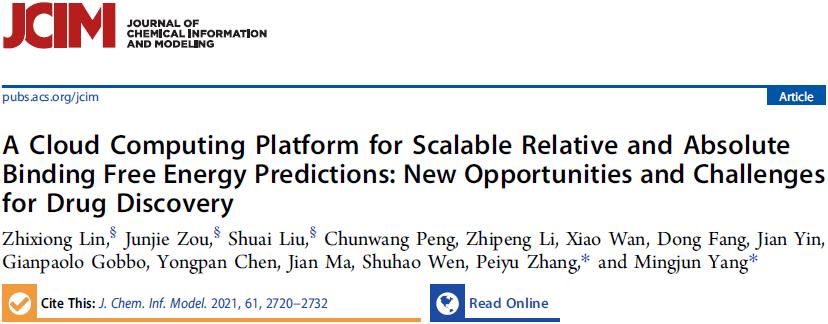 JCIM|XFEP:可扩展的相对和绝对结合自由能预测的云计算平台