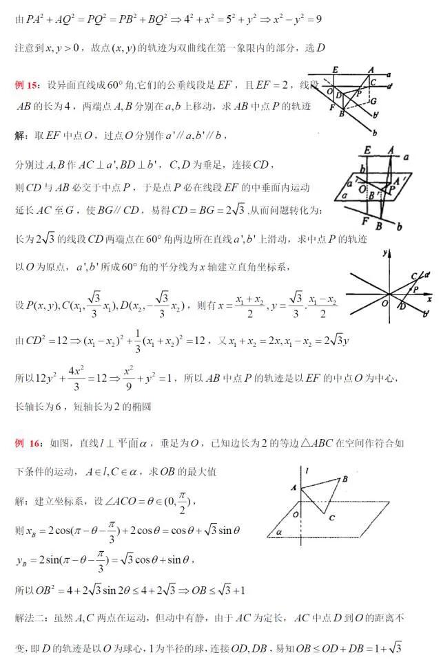 立体几何轨迹长度解决方法,立体几何中轨迹问题解决策略
