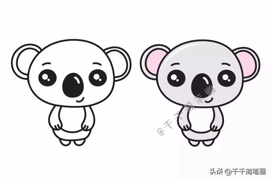 可爱动物简笔画萌萌哒,手帐边框图案简笔画动物