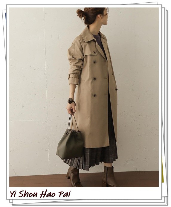 实用经典的早秋风衣穿搭示范,当你有一个黑风衣该怎么穿搭