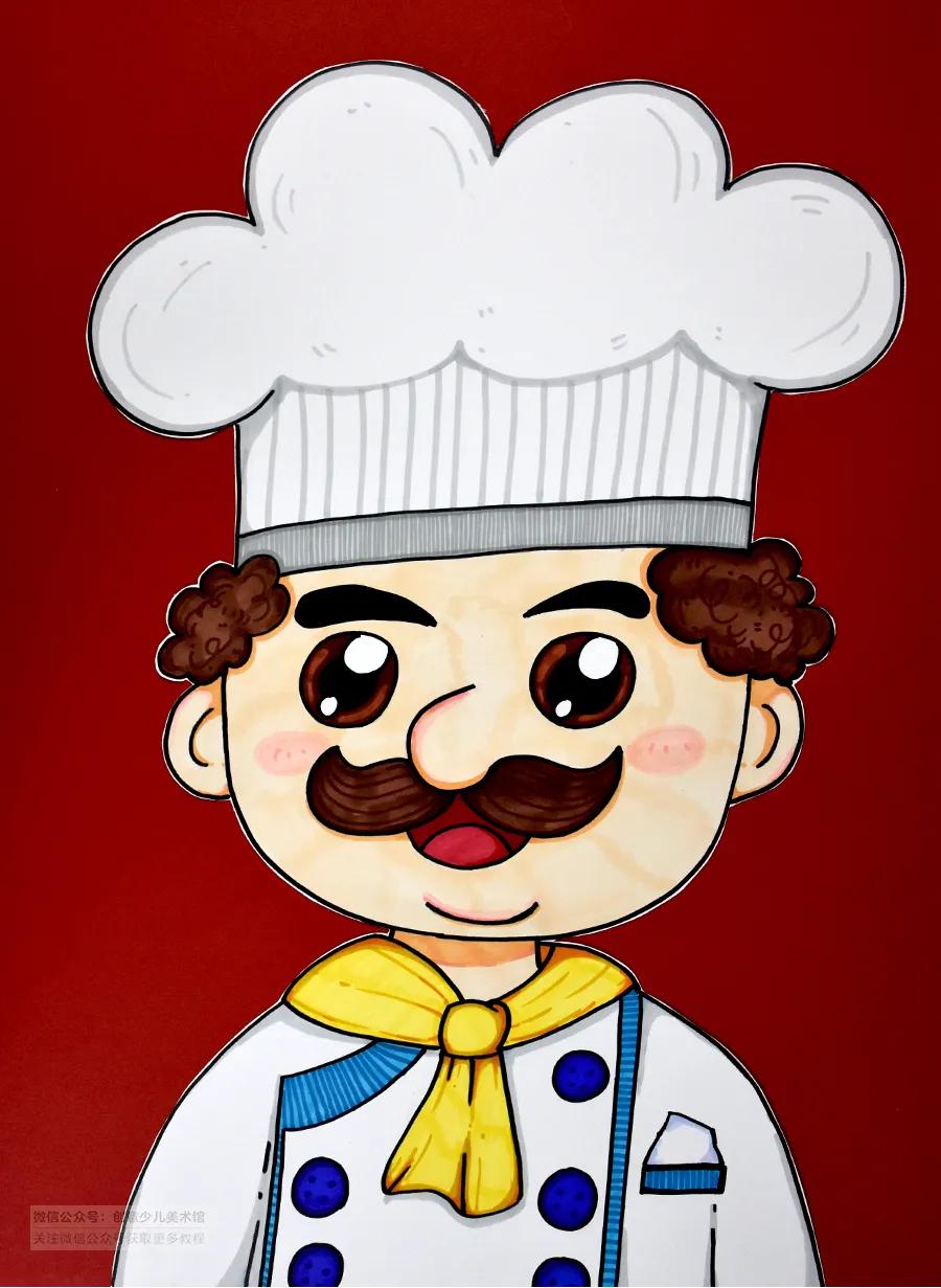 儿童画厨师食物图片,儿童画教学美食