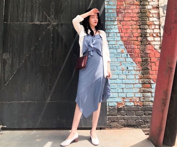 蓝色系单品look,蓝色好看的单品