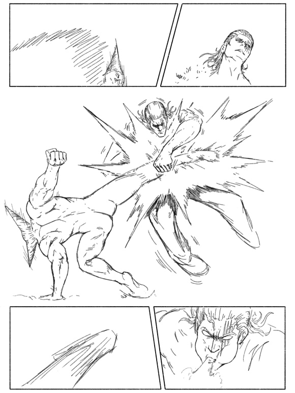 一拳超人原版漫画饿狼vs埼玉,一拳超人漫画vs重制版