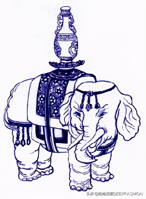 中国传统纹样“之”青花纹样