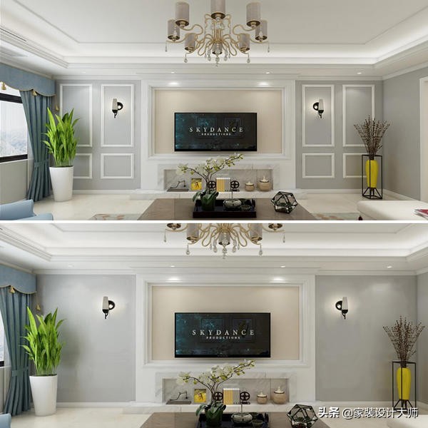 12厘米石膏线装修效果图,2021背景墙石膏线装修风格简单
