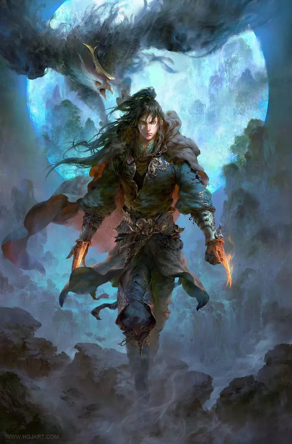 他的手绘原画太牛了,笔下美*欲人**欲飘仙,色调与笔感美煞无数网友