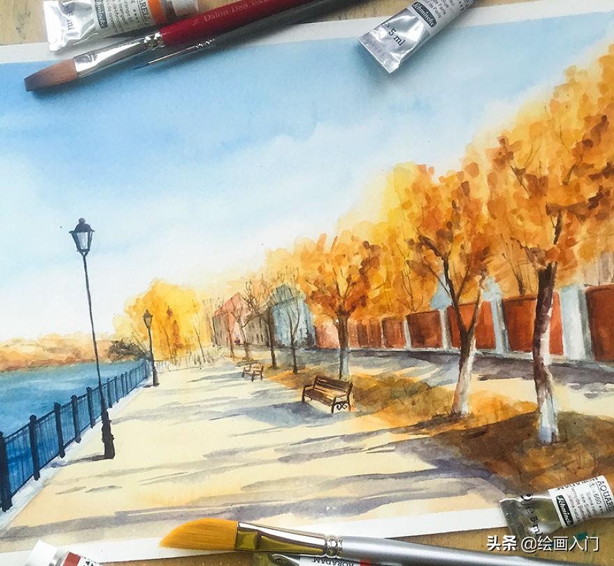 如何用画笔画出好看的图画,一幅优秀的水彩画创作过程欣赏