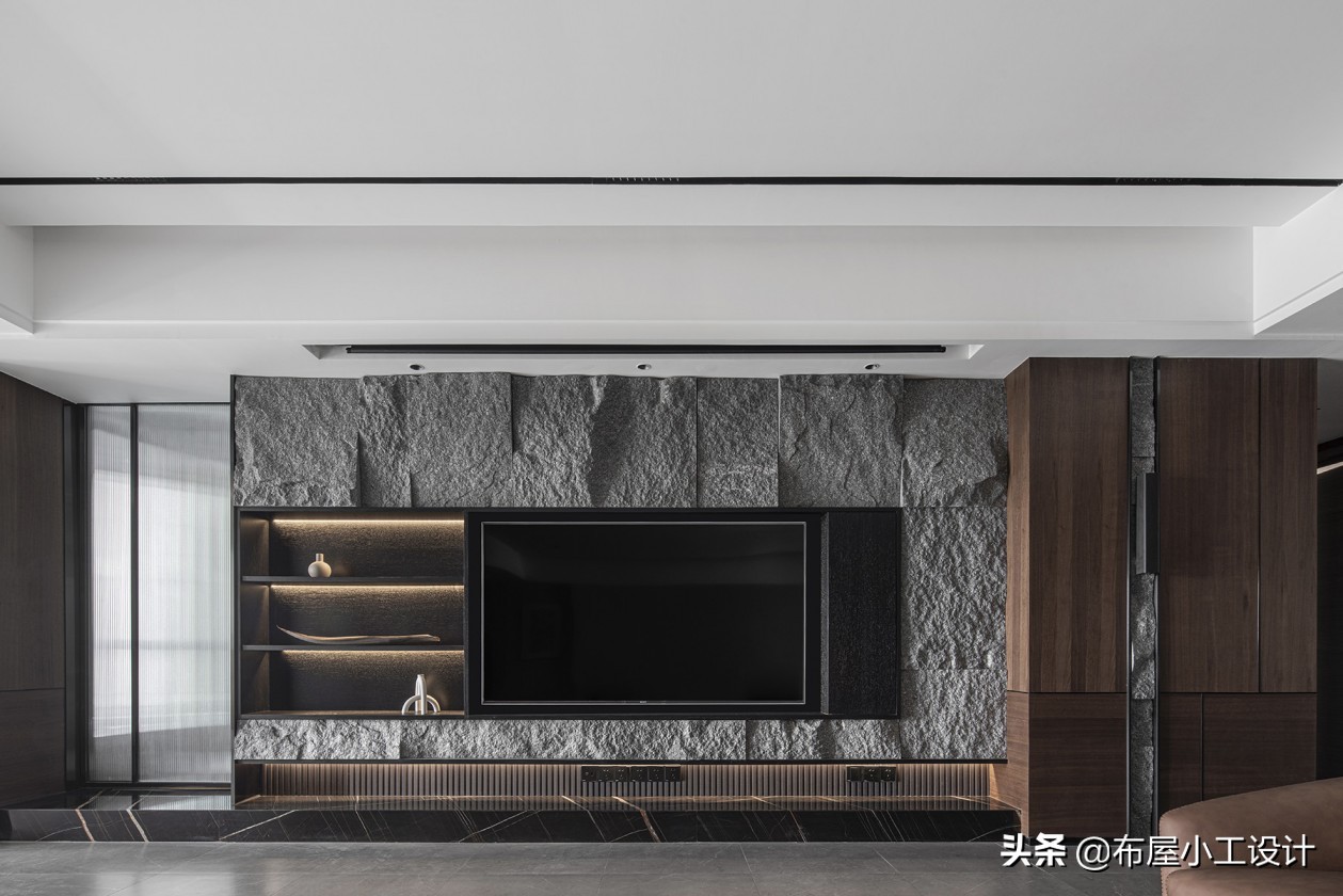 极简原木风别墅胡桃木,极简胡桃木风格全屋效果图