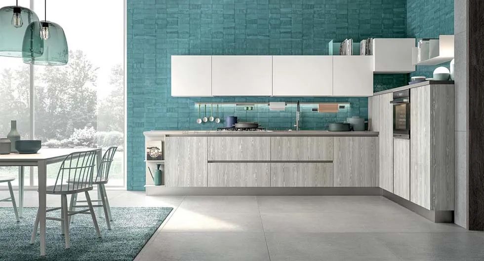 橱柜厨边柜电视柜一体,现代风格厨房橱柜一体柜