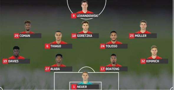 拜仁时隔四年战胜门兴,拜仁0比5惨败门兴阵容