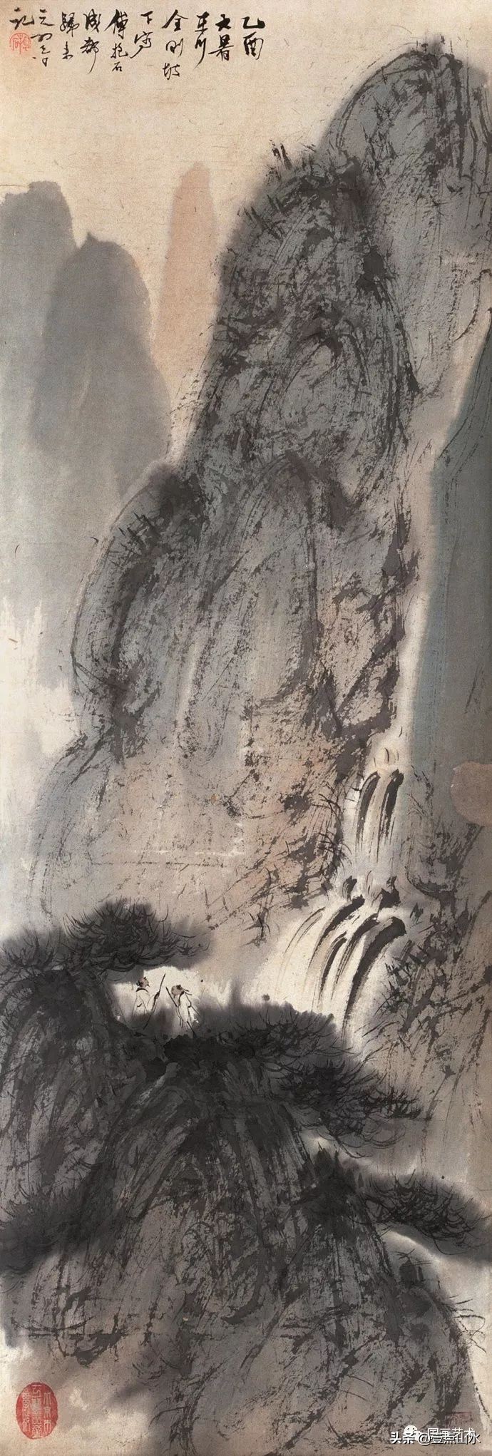 傅抱石山水全集,酣畅淋漓水彩画作品