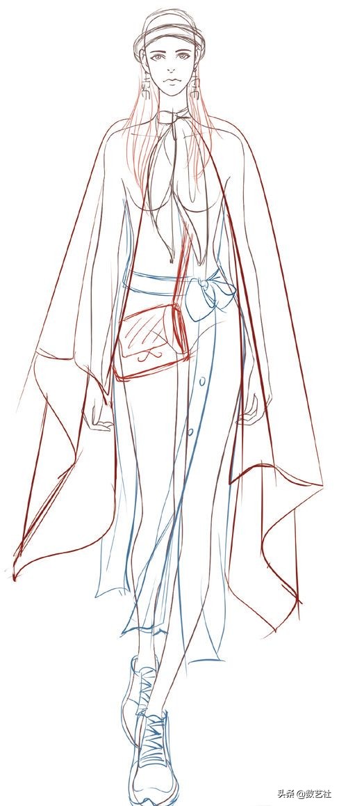 手绘大神服装画,服装设计ps手绘板绘画入门教程