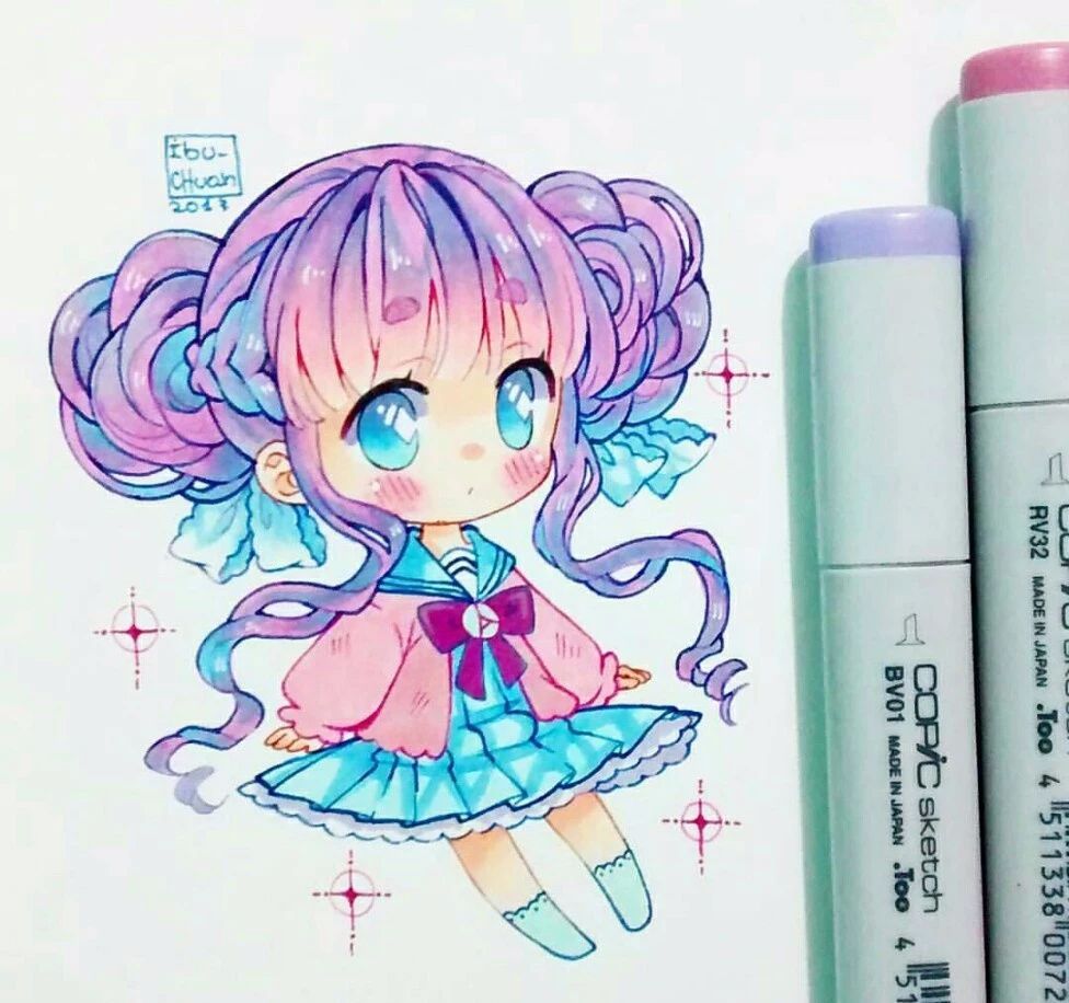 马克笔上色教程动漫人物q版30色,学马克笔画动漫免费教程