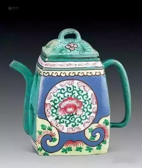 中国古漆器茶壶,古青花瓷茶壶