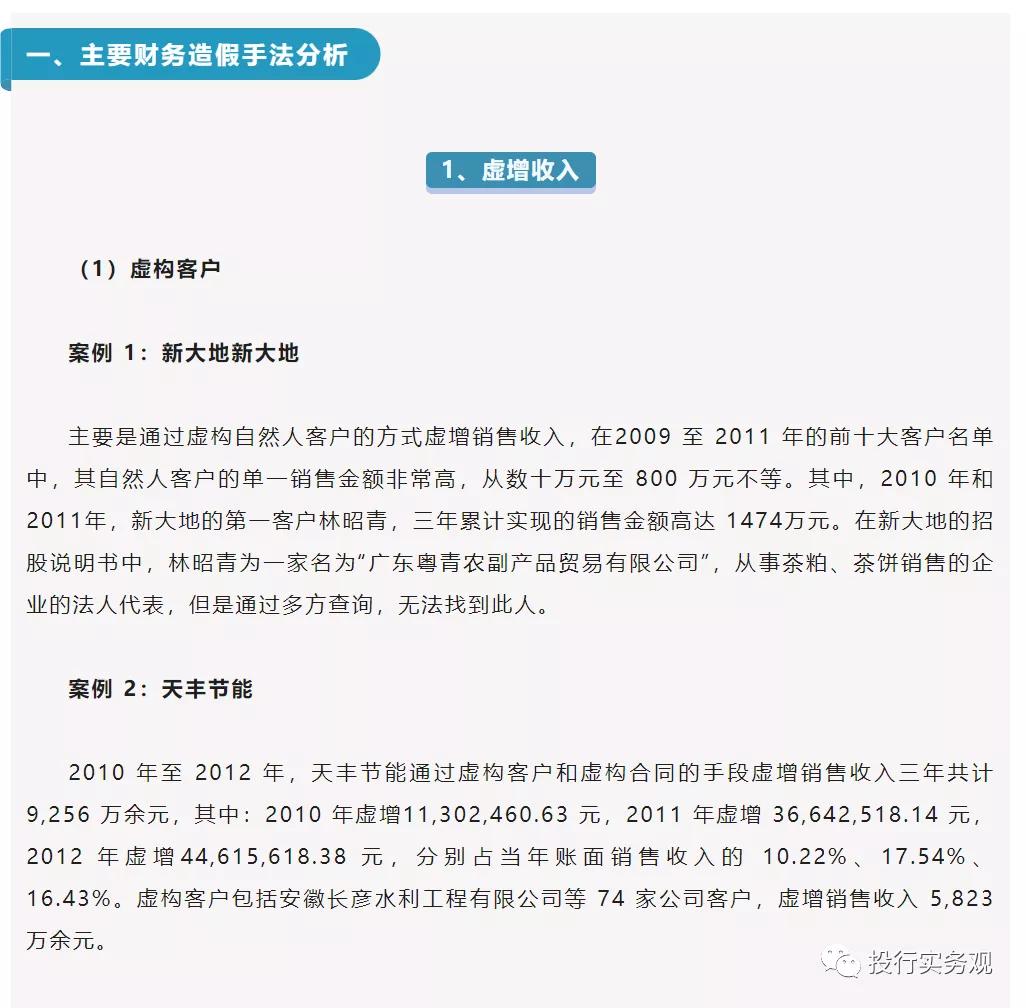 ipo企业五类财务造假,ipo财务造假对财务人员如何处罚