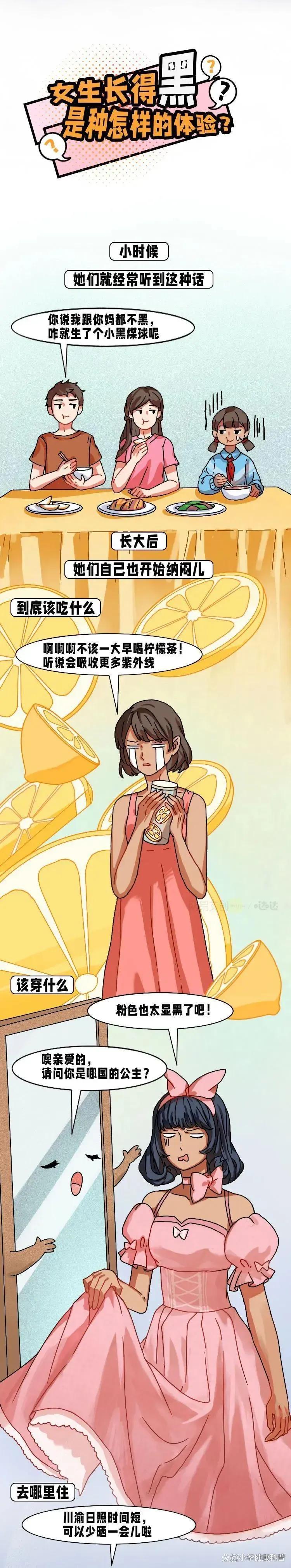 女生天生黑变白真实案例,黑皮肤女孩子漫画