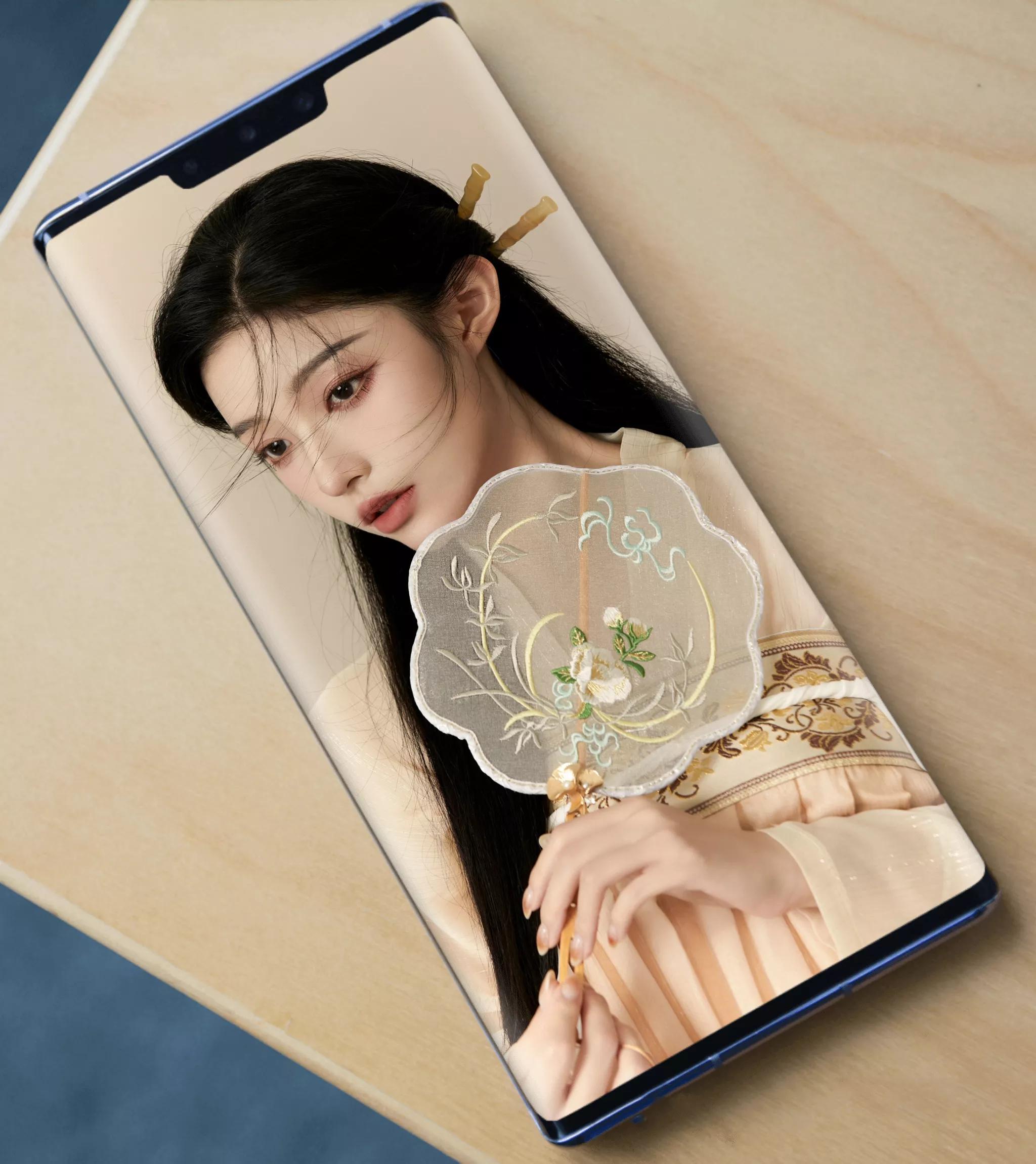 唯美古风金黄汉服美女壁纸,梦回大唐汉服夜景拍摄