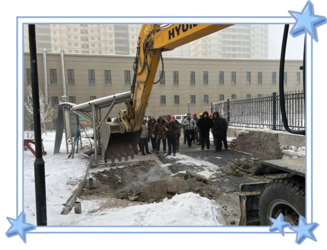 争分夺秒忙抢修连续奋战保供暖,争分夺秒抢修供热管道