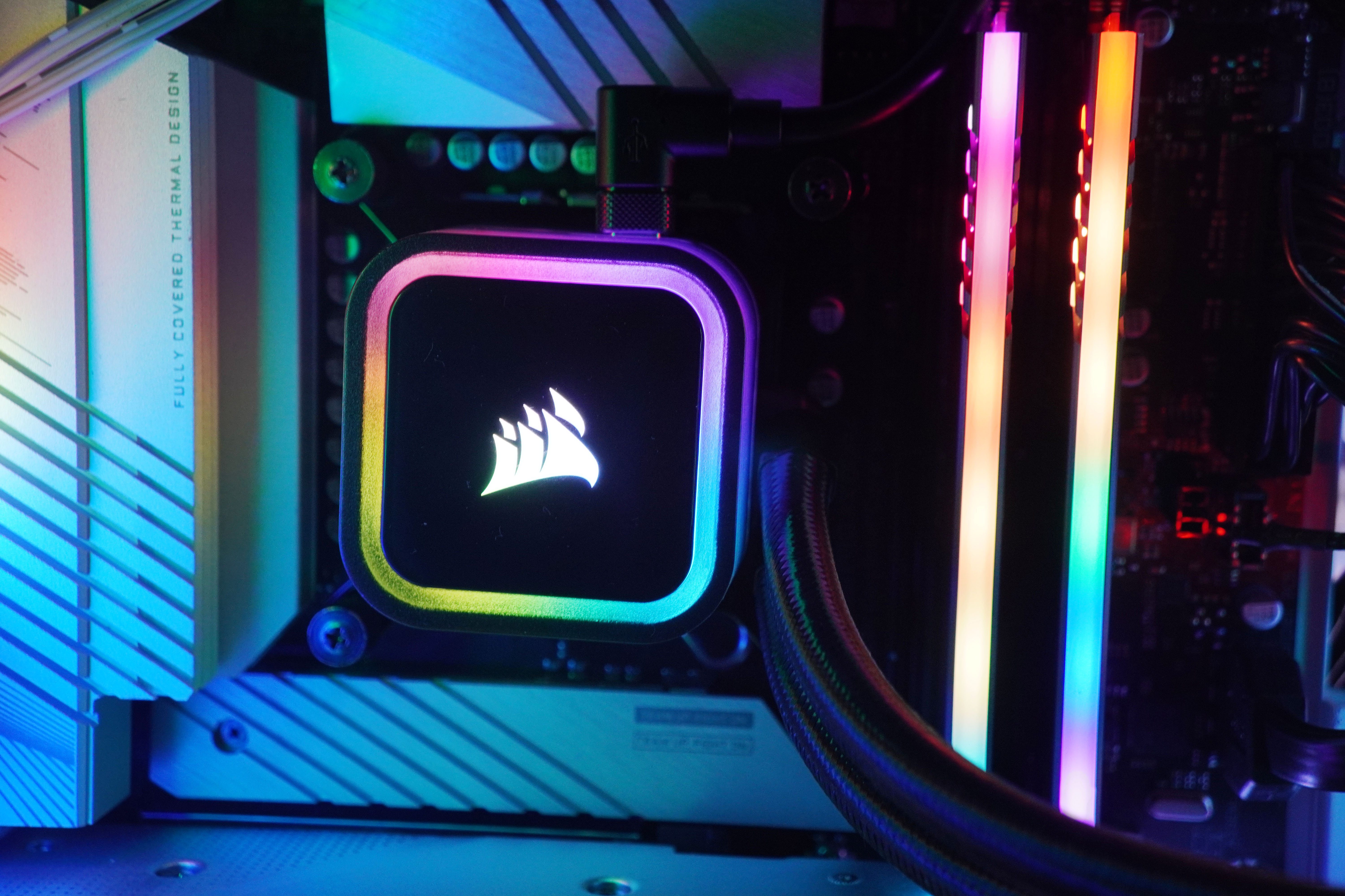 美商海盗船h150ipro水冷拆解,海盗船h150i精英版六风扇