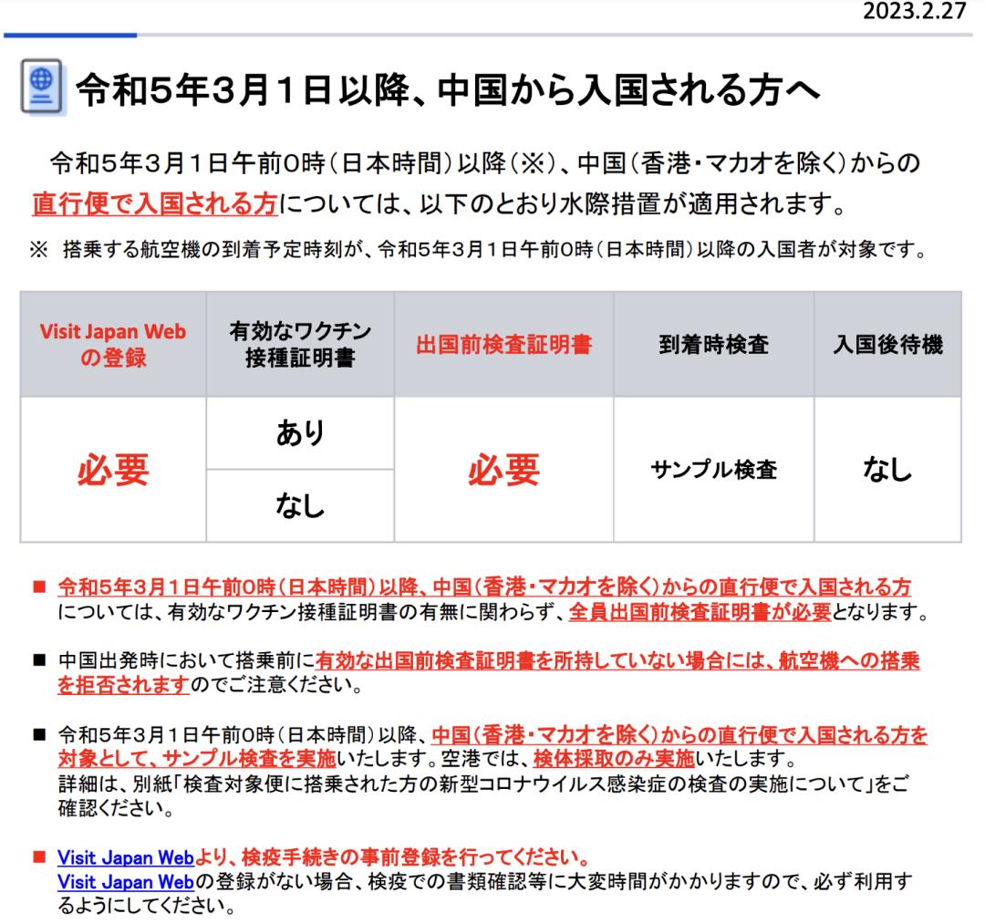 从日本入境最新政策今天的消息,中国人从日本回国入境最新通知