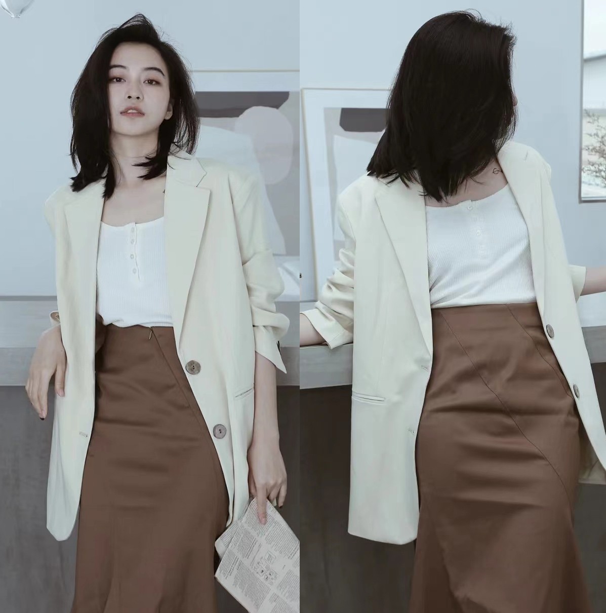 百搭清新西装搭配什么裤子,格子修身小西装搭配什么裤子好看