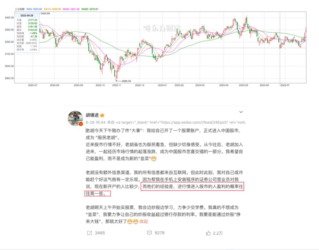 胡锡进谈炒股后感受,胡锡进炒股亏损达1万5