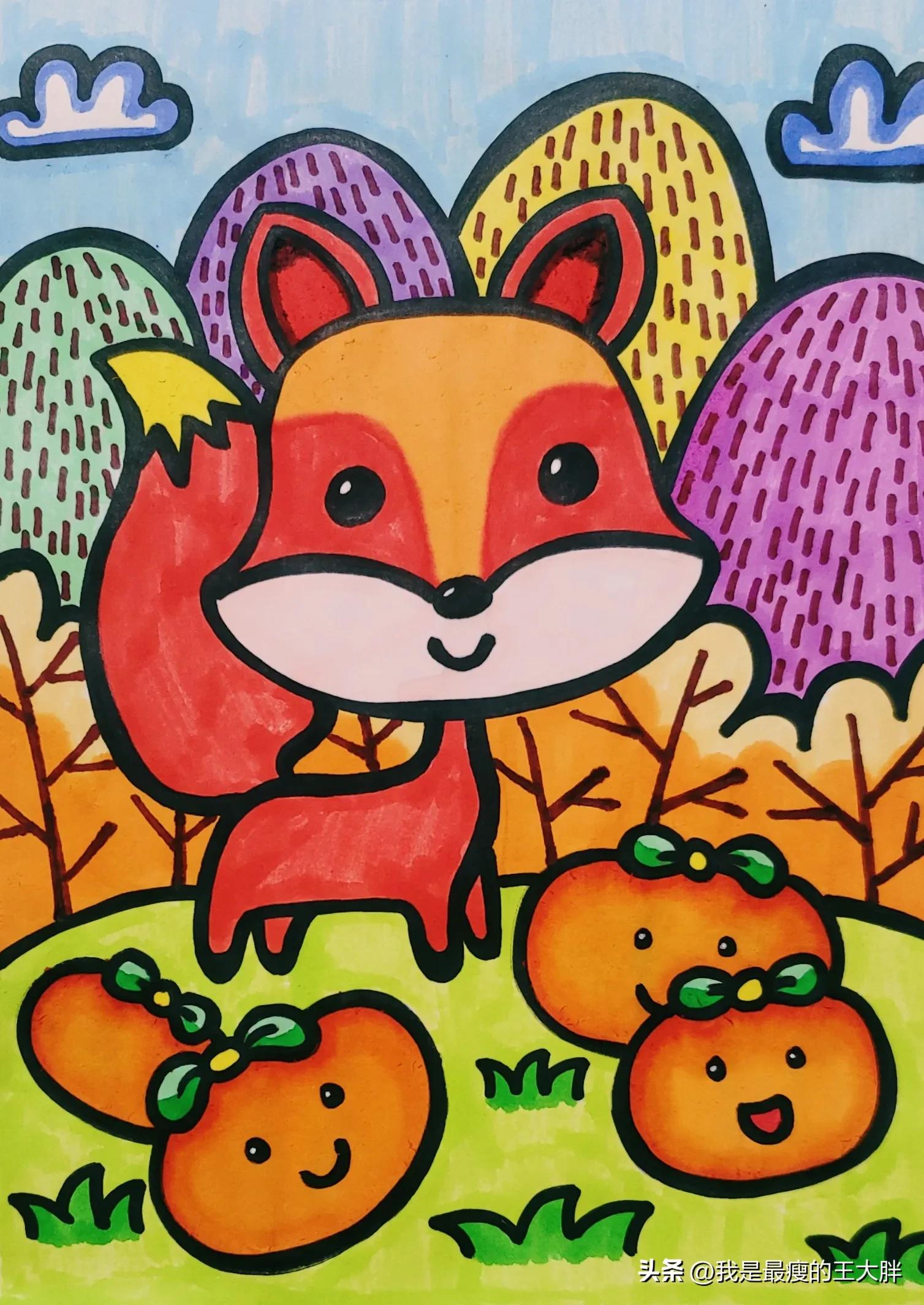 小猫小狗小狐狸小猪简笔画,小兔子和小狐狸图片简笔画