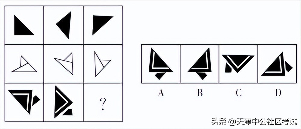 行测练习之图形推理时针旋转考点,山东行测图形推理对称