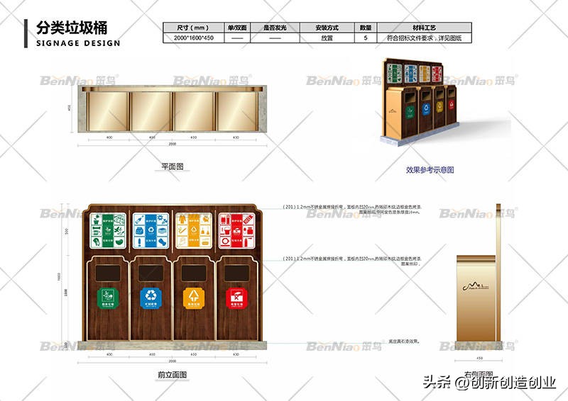 垃圾桶改造设计,分类垃圾桶设计效果图