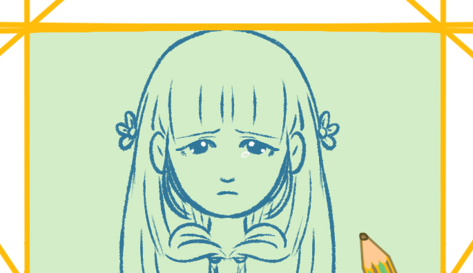 画哭泣的女孩简单教程,哭泣的简笔画怎么画