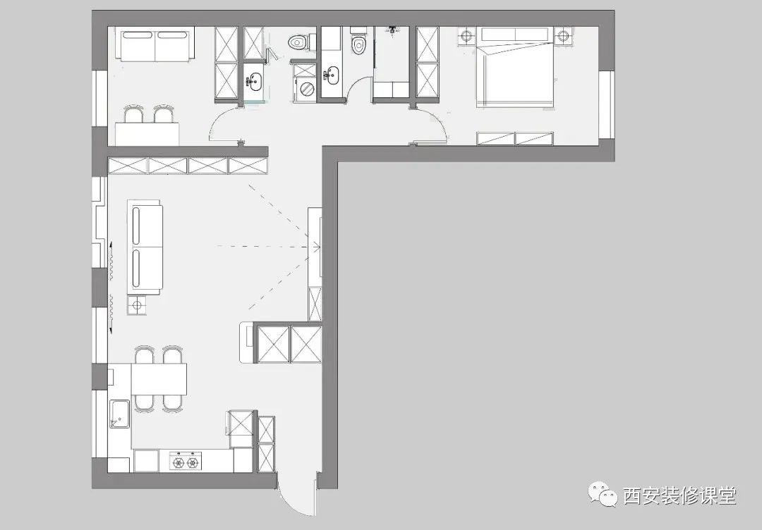 110平三室一楼,三室一厅砸掉一个房间