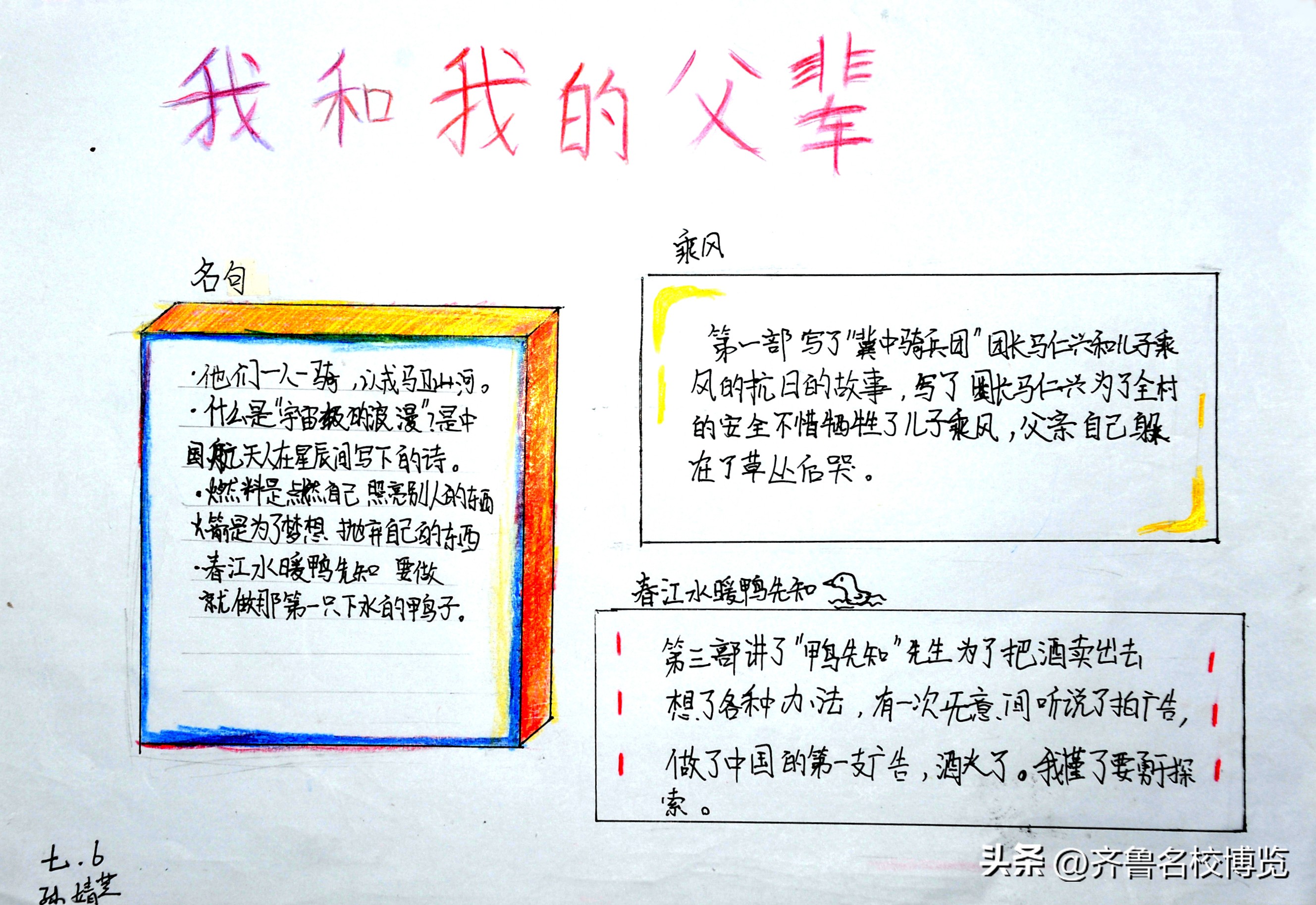 影领人生济南中学初一特色思政课《我和我的父辈》手抄报在线展览