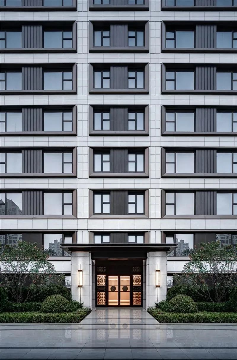 斜切转角楼梯立面施工图,建筑立面效果设计处理手法