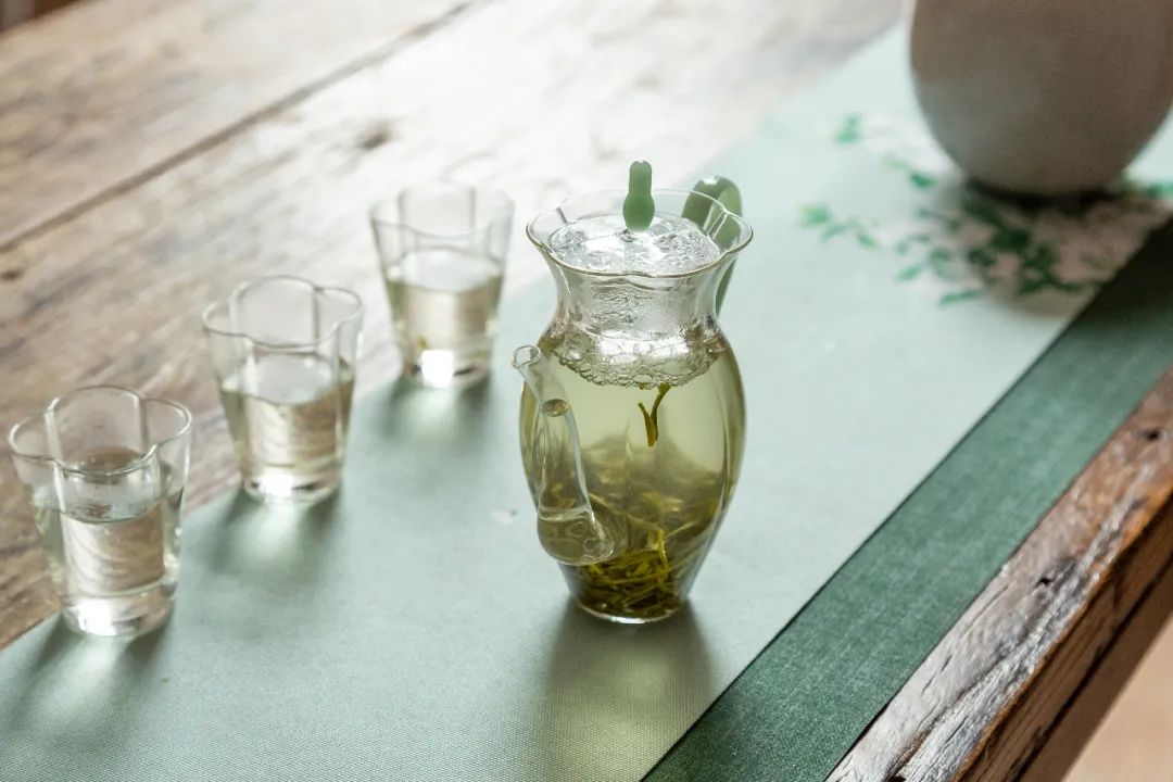 原色玻璃绿茶壶,中式玻璃绿茶壶