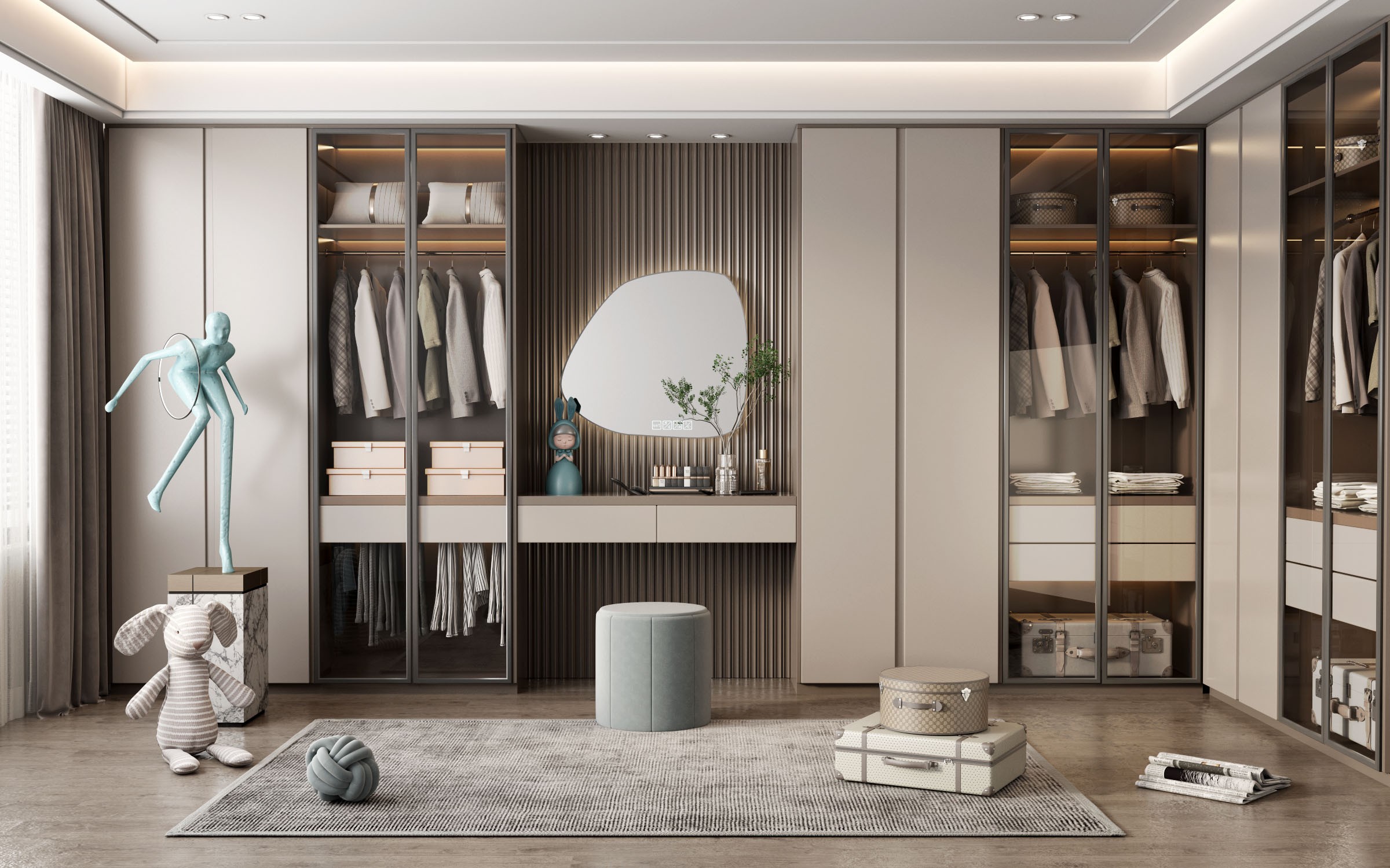 最简单的衣帽间设计女孩,女生的衣帽间怎么布置