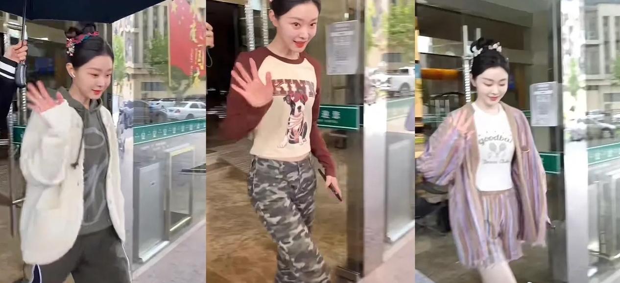 白敬亭宋轶扫楼情侣装图片,白敬亭宋轶扫楼拍照换玩偶