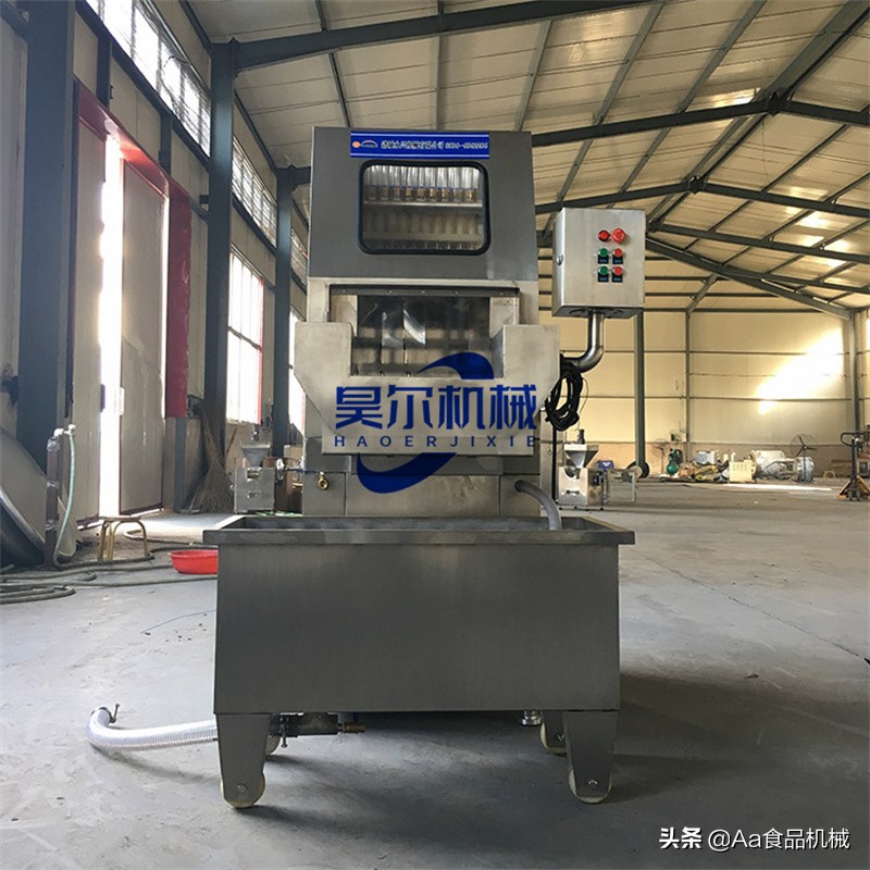 全自动肉类盐水注射机视频,盐水注射机小型自动化设备