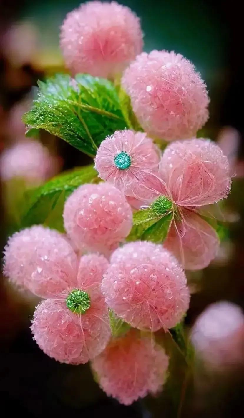 梦幻蓝色水晶花,梦幻玻璃水晶花